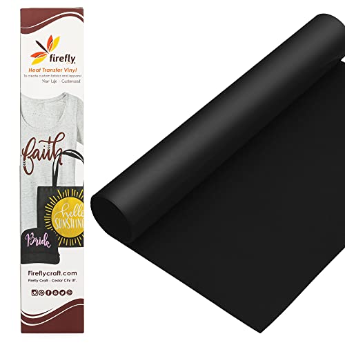 Firefly Craft - 3D Black Heat Transfer Vinyl Sheets - Iron On Vinyl for Cricut and Silhouette - Brick Style Heat Press Vinyl for Shirts, Art, Crafts, & More - 12 x 20 inch Black HTV Vinyl Sheet
