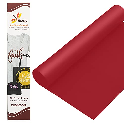 Firefly Craft - 3D Red Heat Transfer Vinyl Sheets - Iron On Vinyl for Cricut and Silhouette - Brick Style Heat Press Vinyl for Shirts, Art, Crafts, & More - 12 x 20 inch Red HTV Vinyl Sheet