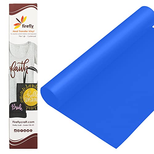 Firefly Craft - 3D Blue Heat Transfer Vinyl Sheets - Iron On Vinyl for Cricut and Silhouette - Brick Style Heat Press Vinyl for Shirts, Art, Crafts, & More - 12 x 20 inch Blue HTV Vinyl Sheet