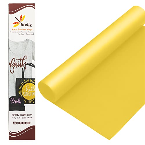 Firefly Craft - 3D Yellow Heat Transfer Vinyl Sheets - Iron On Vinyl for Cricut and Silhouette - Brick Style Heat Press Vinyl for Shirts, Art, Crafts, & More - 12 x 20 inch Yellow HTV Vinyl Sheet