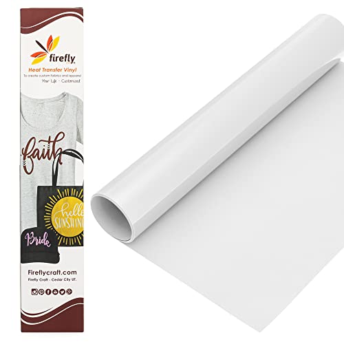 Firefly Craft Flocked White Heat Transfer Vinyl Sheet | Flock White HTV Vinyl | Fuzzy White Iron On Vinyl for Cricut and Silhouette | Heat Press Vinyl for Shirts - 12" x 20"