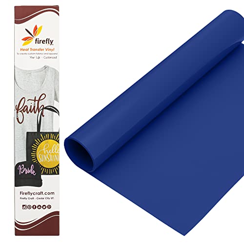 Firefly Craft Flocked Royal Blue Heat Transfer Vinyl Sheet | Flock Royal Blue HTV Vinyl | Fuzzy Royal Blue Iron On Vinyl for Cricut and Silhouette | Heat Press Vinyl for Shirts - 12" x 20"