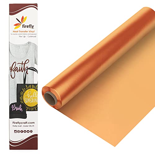 Firefly Craft Regular Peachy Orange, Heat Transfer Vinyl for Shirts - Iron on Vinyl for Cricut & Silhouette Heat Press Vinyl for Shirt Transfers - Iron on HTV Vinyl - 3 Pieces, 12" X 20" (5 Feet) Each