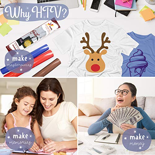 Firefly Craft Heat Transfer Vinyl Sheets - White HTV - Iron On Vinyl for Cricut, HTV Vinyl Sheets, Vinyl Iron On, Easy Cut & Weed, Compatible with Cricut & Silhouette Cameo - 1 Sheet 12" x 20"